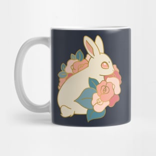 Floral Bunny - White Mug